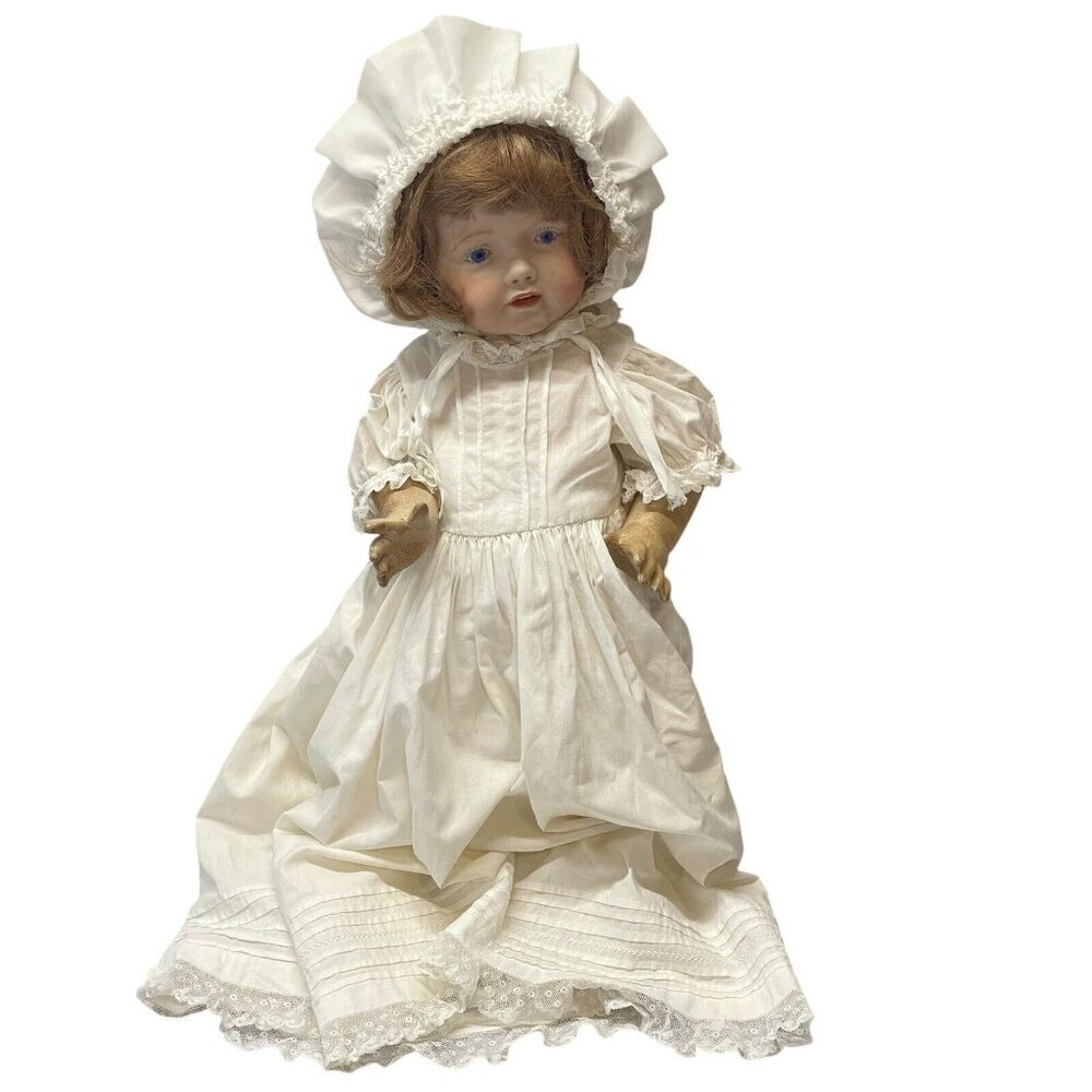 JDK Kestner Reproduction Hilda Doll Head W/ 1970’s Seeley Body Blue Eyes VTG - Picture 4 of 16